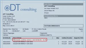 Esempio di Fattura generata da scontrino